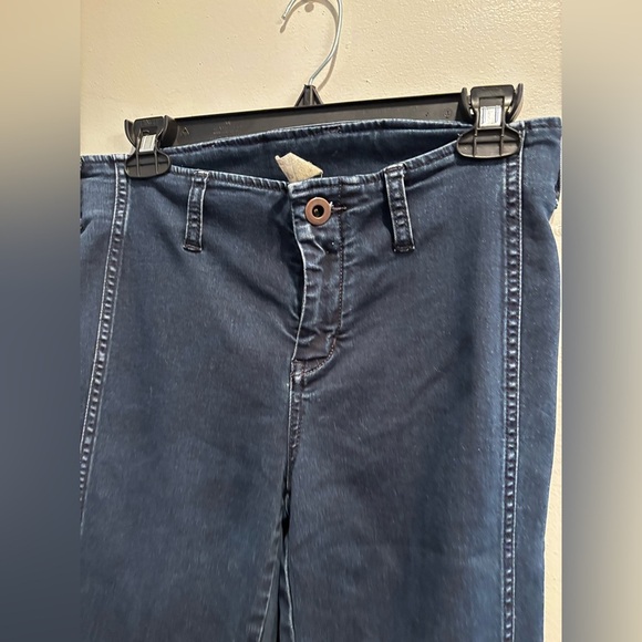 Free People Dark Blue Flare Jeans size 29 pull-on clean simple neutral basic - Picture 15 of 16